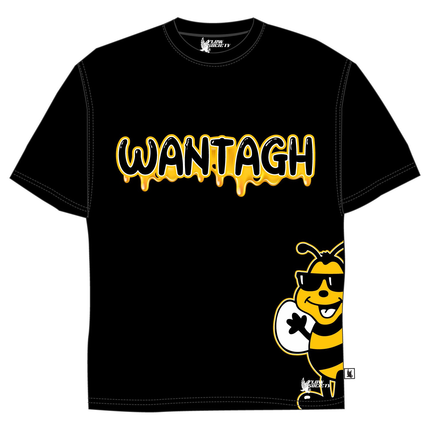 Wantagh Bees Black T-Shirt for Youth & Adults - Soft Cotton Tee for Casual Wear, Sports, and Fan Apparel