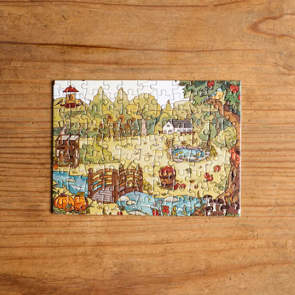 Autumn Cottage 99 Piece Jigsaw Puzzle for Adults - Relaxing Fall Landscape Puzzle Game for Family Night & Home Decor