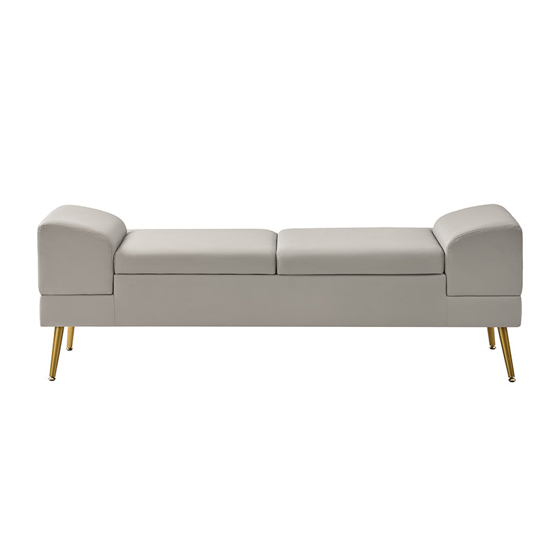Gaston Entryway Bench - Scratch-Resistant Vegan Leather with Built-in USB Charging Port - Perfect for Hallway, Living Room & Bedroom Storage