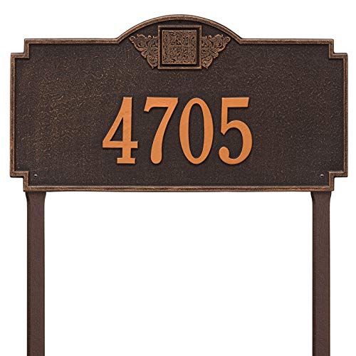 Whitehall Products 5103OB Monogram - Estate Lawn - One Line in Oil Rubbed Bronze - Perfect for Garden Gates, Driveway Entrances & Luxury Home Address Signs
