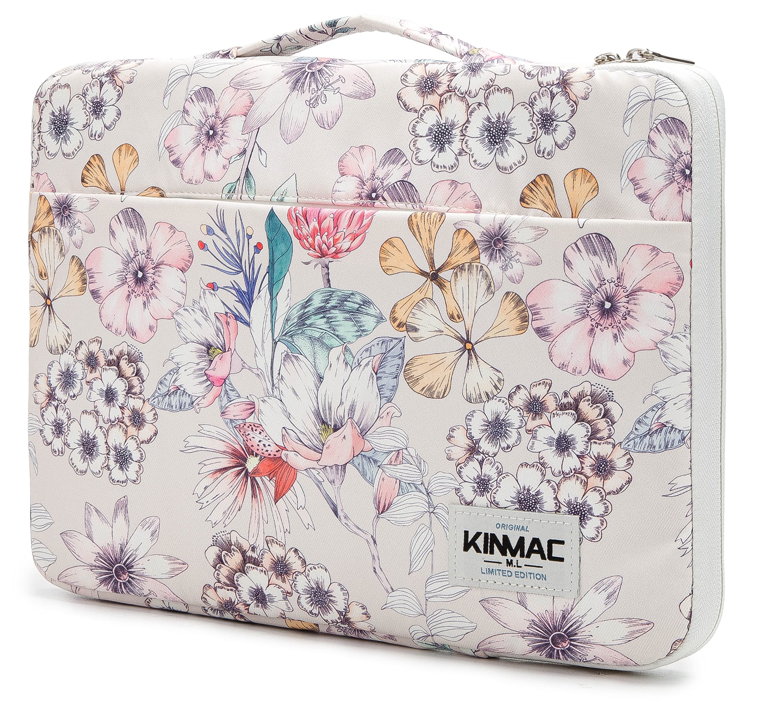 360° Padded Water-Resistant Laptop Sleeve Case with Handle - Compatible with MacBook Pro 13-inch, MacBook Air 13-inch, iPad Pro 11-inch & 12-13.3 inch Laptops - Floral Design for Work, School & Travel Protection