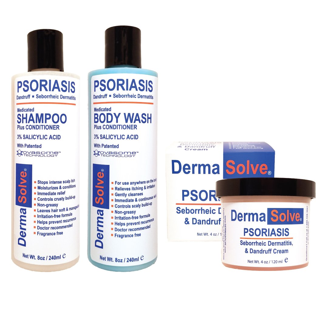 Dermasolve Psoriasis Treatment Kit for Body & Scalp - Complete Relief for Dry, Itchy Skin & Scalp Care - Ideal for Daily Use at Home or Travel