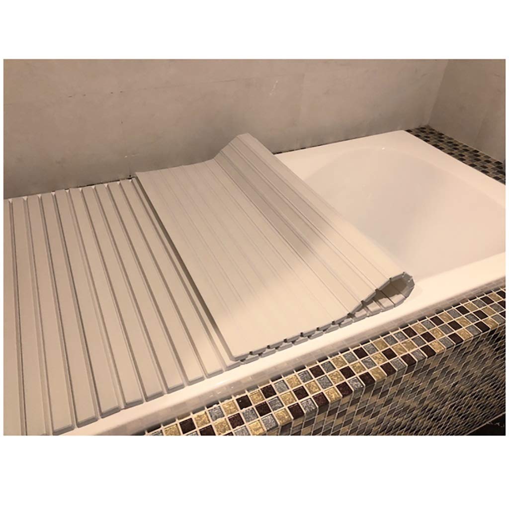 Folding Bathtub Cover - Anti-Dust, Insulating PVC Bath Tub Cover Board - White (150x80cm) - Keep Bath Clean & Warm for Home, Hotel, Spa