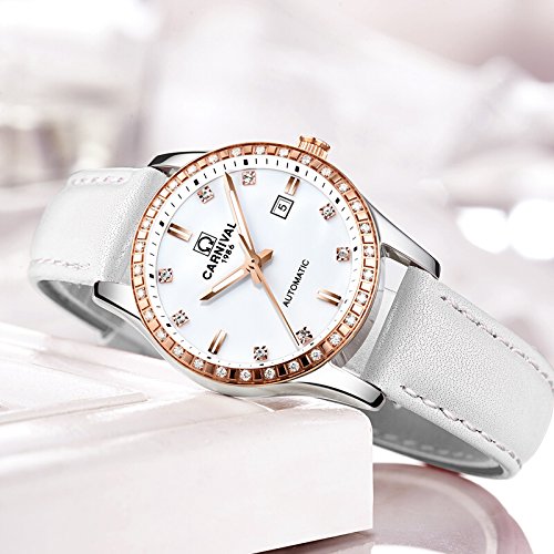 Luxury Rhinestone Automatic Mechanical Watch for Women - Stainless Steel, Luminous, Waterproof - Perfect for Formal Events, Parties, and Everyday Wear