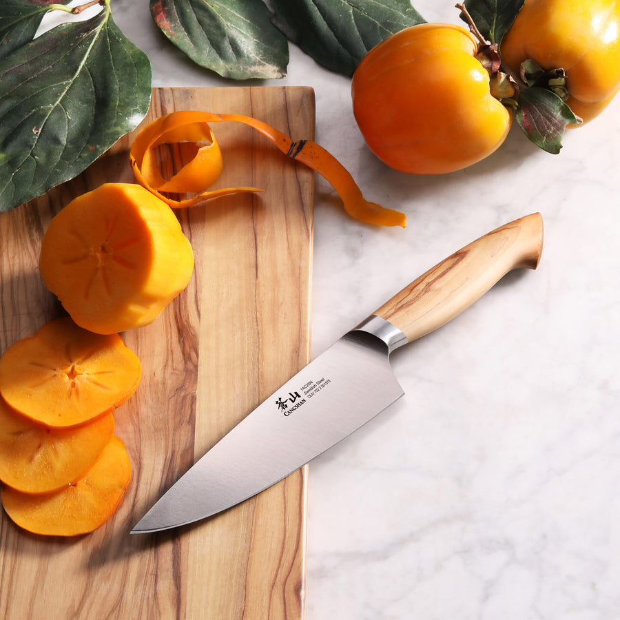 Cangshan OLIV Series 501578 6-Inch Chef Knife - Swedish 14C28N Forged Steel Blade - Professional Kitchen Knife for Slicing, Dicing & Chopping Vegetables, Meat & Herbs