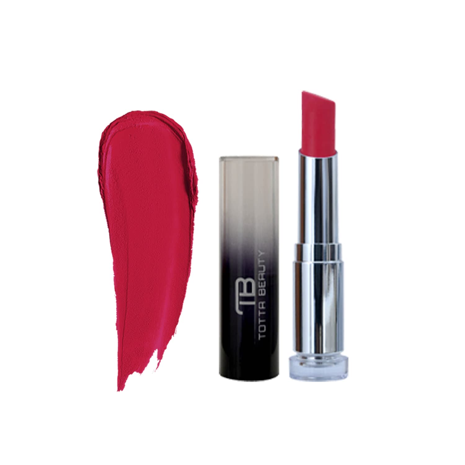 Totta Beauty Super Matte Lipstick - Long Lasting, Vegan & Cruelty Free with Vitamin E, A & Shea Butter | Paraben & Gluten Free | Go Candy Shade | Perfect for Everyday Wear, Parties & Special Occasions