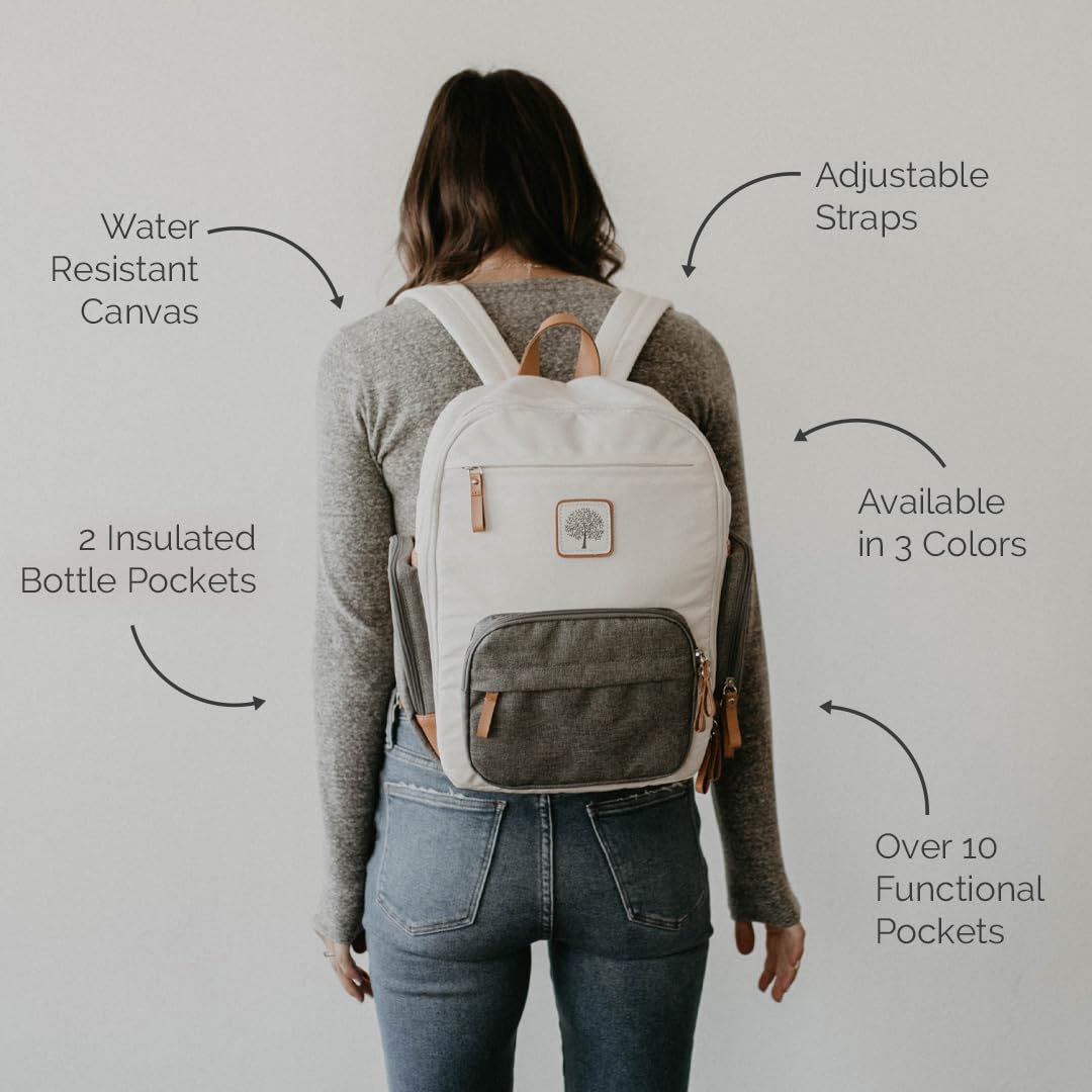 Parker Baby Diaper Backpack - Large Waterproof Diaper Bag with Insulated Pockets & Changing Pad | Perfect for Travel, Daycare & On-the-Go Parents