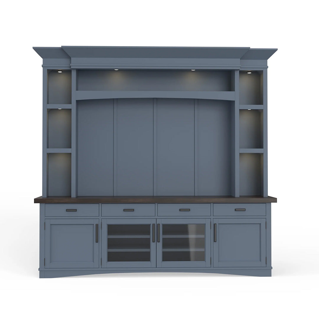 Modern Roots TV Stand Entertainment Center with Storage - Wooden Media Console for Living Room, Bedroom, Home Theater (Use for TV, Gaming Console, Books & Decor)