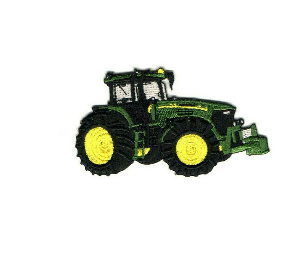 Green Tractor Embroidered Iron-On Patch for Farm & Agriculture - Perfect for DIY Clothing, Hats, Bags & Workwear Customization