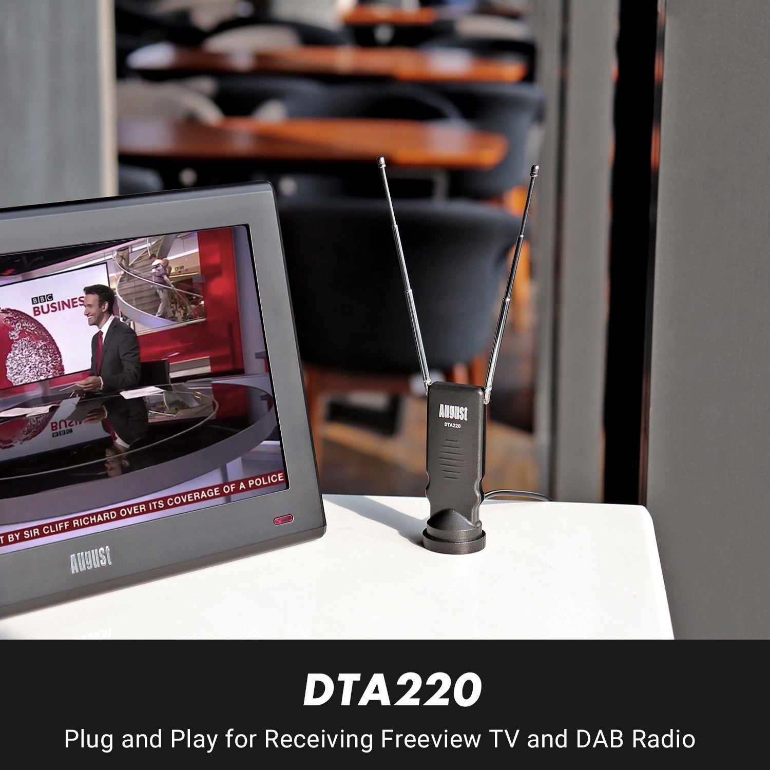 Refurbished Portable Freeview HD TV Aerial - Indoor/Outdoor DVB-T2 Antenna DTA220 for Home, RV & Camping - Enhanced Digital TV Signal Reception