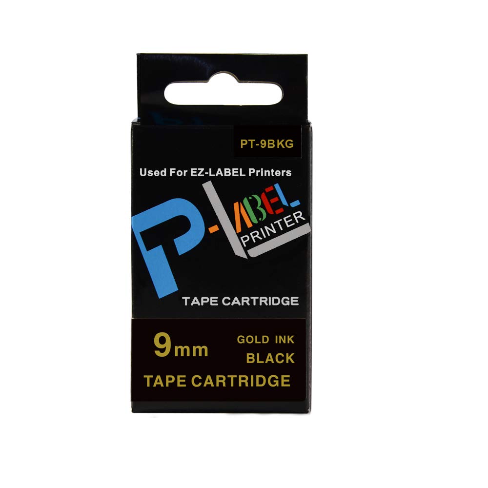 2-Pack Compatible XR-9BKG Black & Gold 9mm Label Tape Cartridge for Casio EZ Label Printer - Perfect for Office Organization, Shipping Labels & Home Labeling