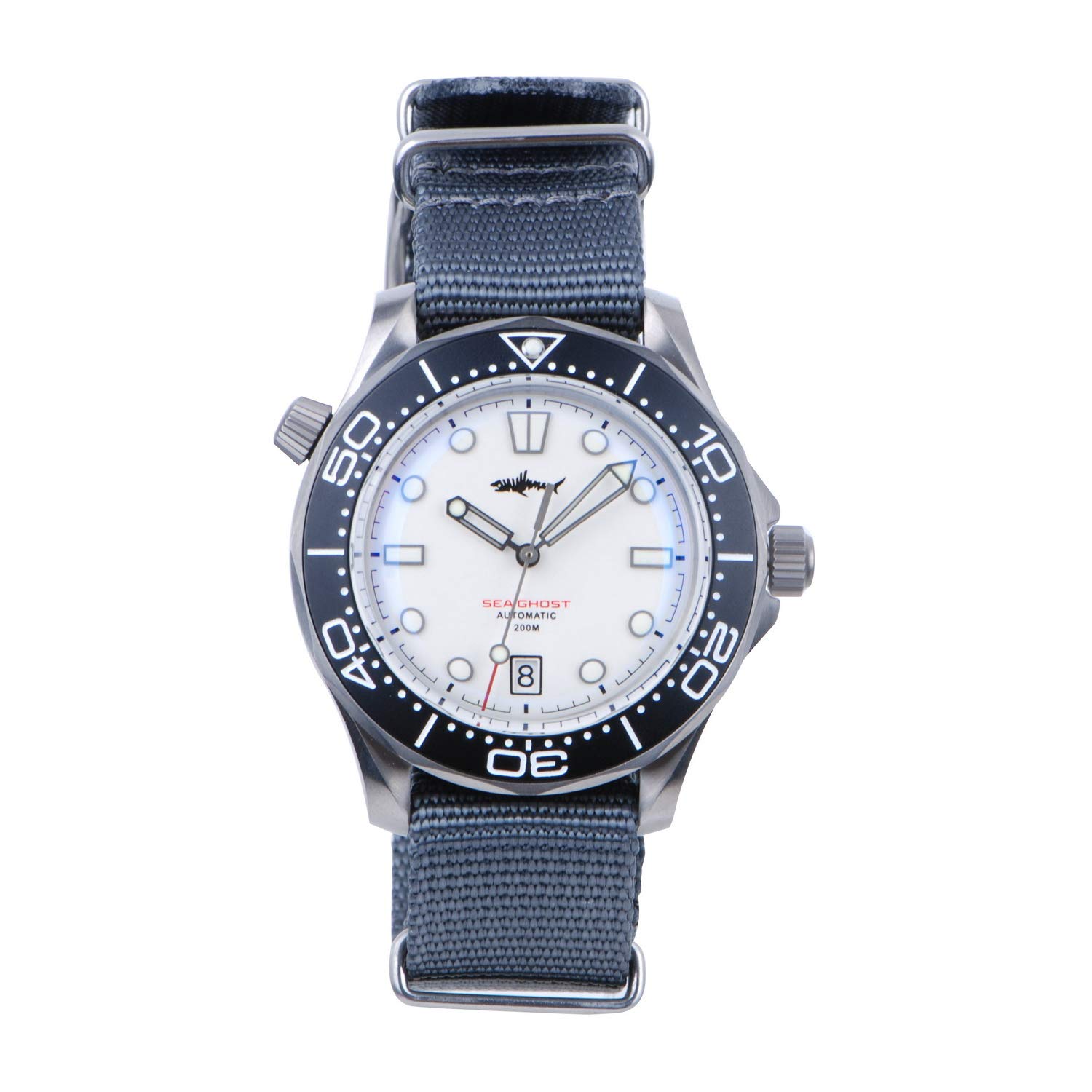AMOY Men's Automatic Diving Watch - Titanium Alloy Case, Self-Winding Mechanical Wristwatch, 20Bar Water Resistant, C3 Luminous, Sapphire Crystal, Ceramic Bezel - Perfect for Scuba Diving, Snorkeling & Water Sports