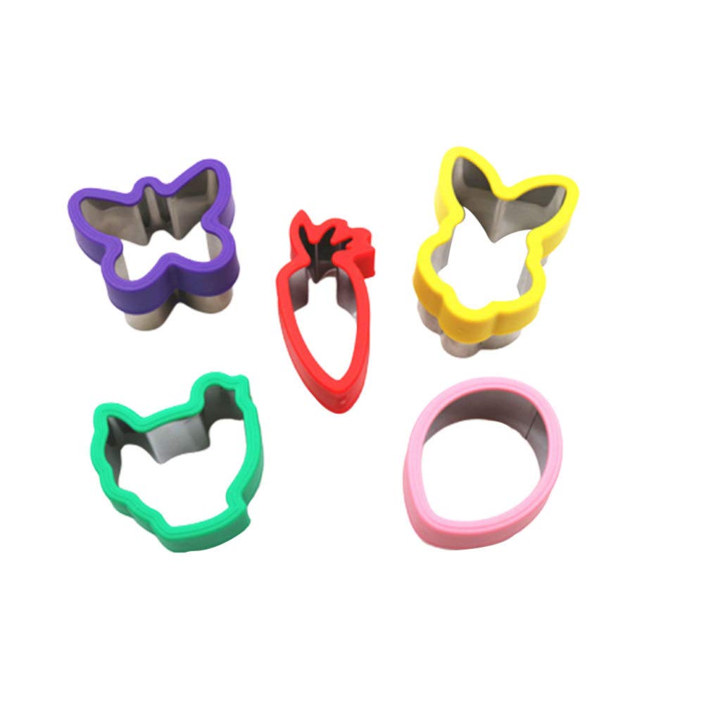 PRETYZOOM 5-Piece Easter Chocolate Candy Molds Set - Bunny, Egg, Chick & Carrot Shapes for Cookies, Bread, Fondant & Cake Decorating - Perfect for Easter Party Supplies, DIY Baking & Holiday Treats