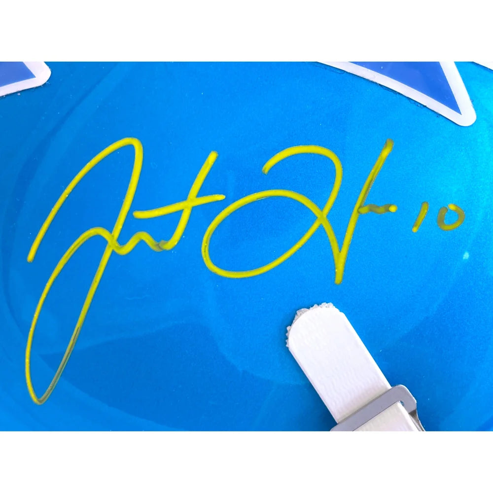Justin Herbert Autographed Los Angeles Chargers Full Size Helmet - BAS Signed NFL Collectible - Perfect for Sports Memorabilia Display, Fan Cave Decor, and Chargers Merchandise Collection