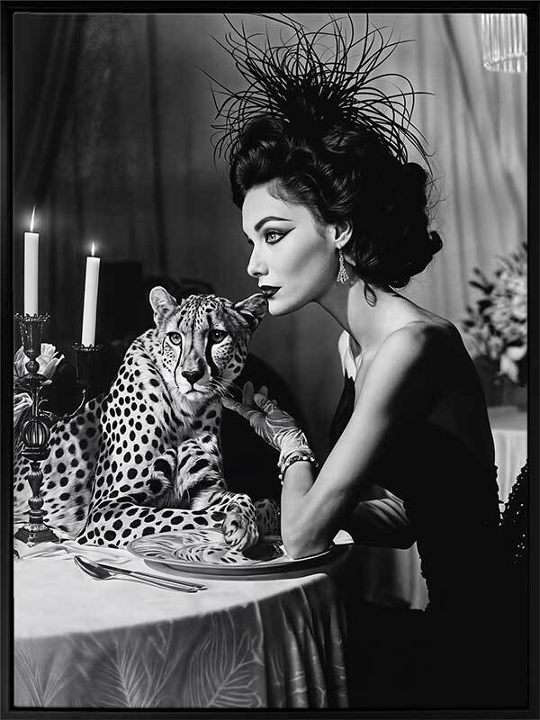 Feline Couture Canvas Art Print - Elegant Cat Wall Decor for Living Room, Bedroom & Office - Perfect Gift for Cat Lovers