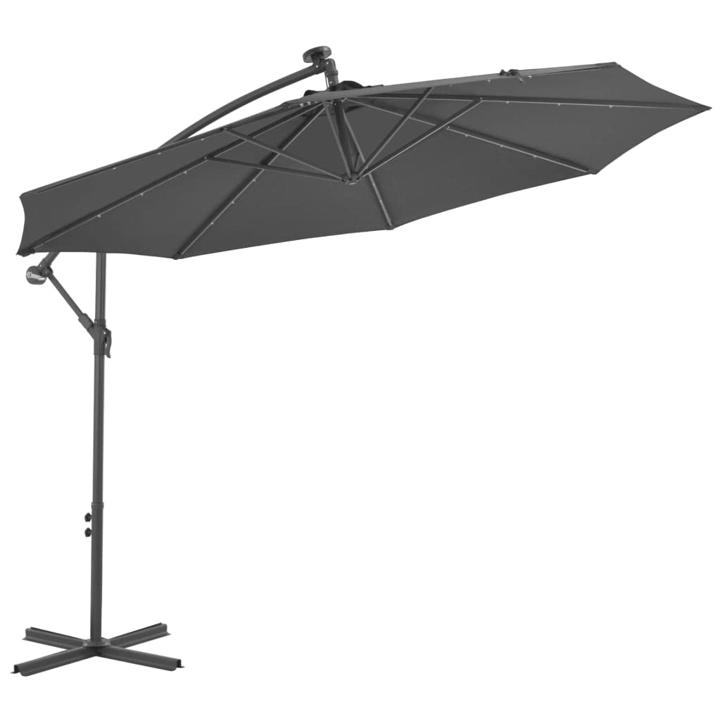LED Cantilever Umbrella with Steel Pole - 118.1