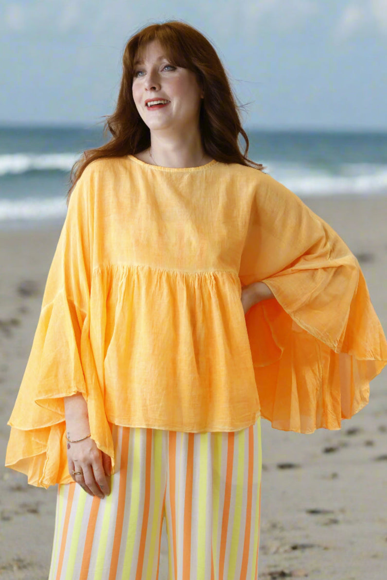 Marsha Neon Orange Women's Top - Trendy & Vibrant Casual Wear for Parties, Festivals & Nightlife