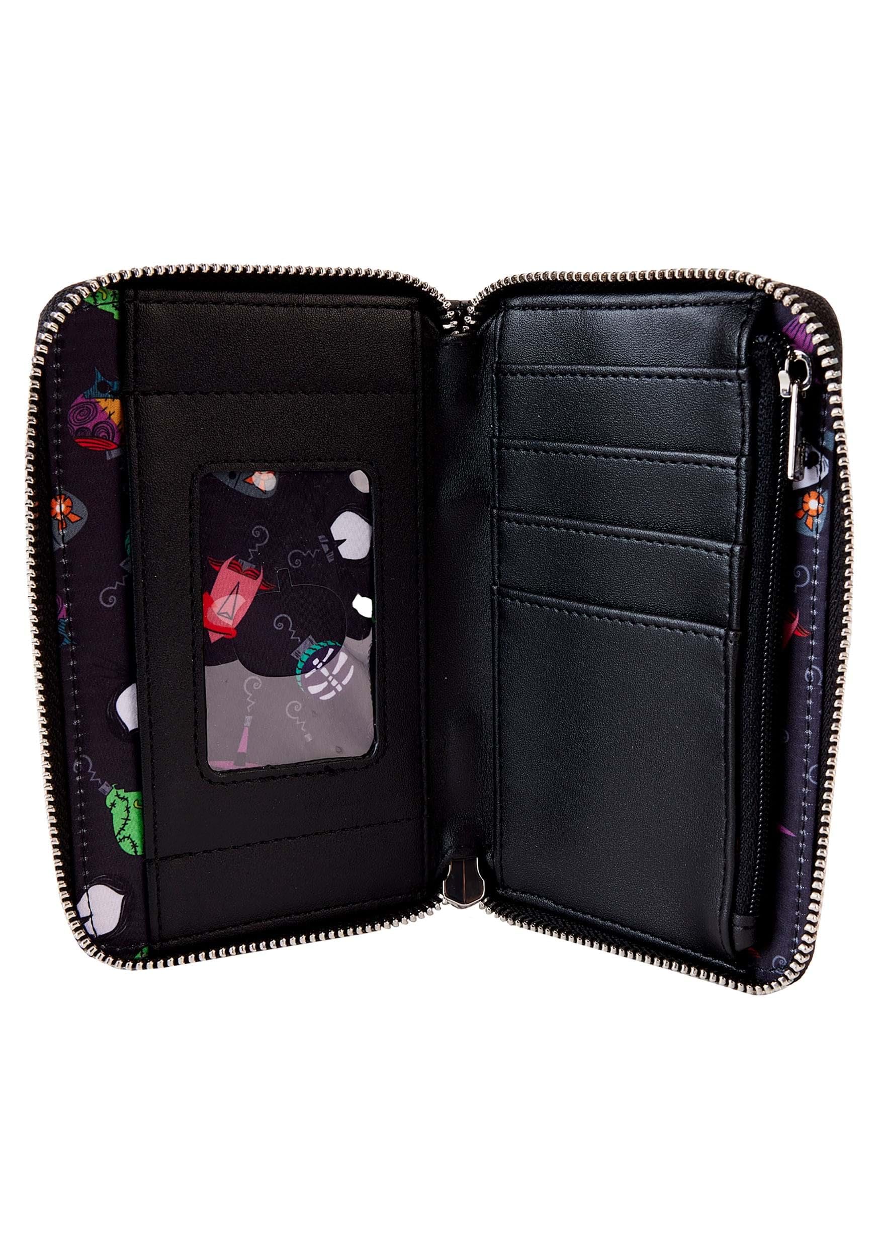 Loungefly Nightmare Before Christmas Glow-in-the-Dark Zip Around Wallet with Tree String Lights Design - Perfect for Disney Fans, Collectors & Holiday Gift Giving