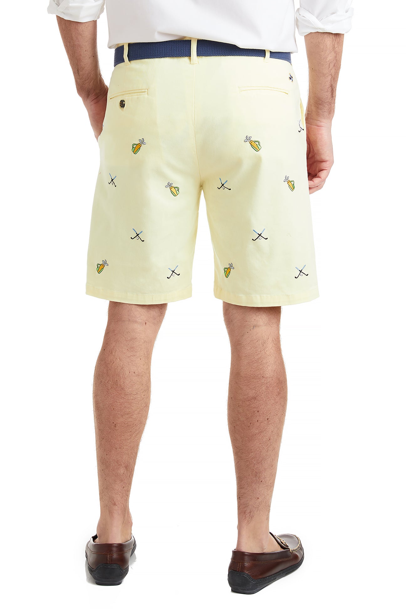 Cisco Short Neon Yellow Golf Shirt with Golf Bags & Crossed Clubs Design - Perfect for Golf Tournaments, Casual Wear & Outdoor Sports
