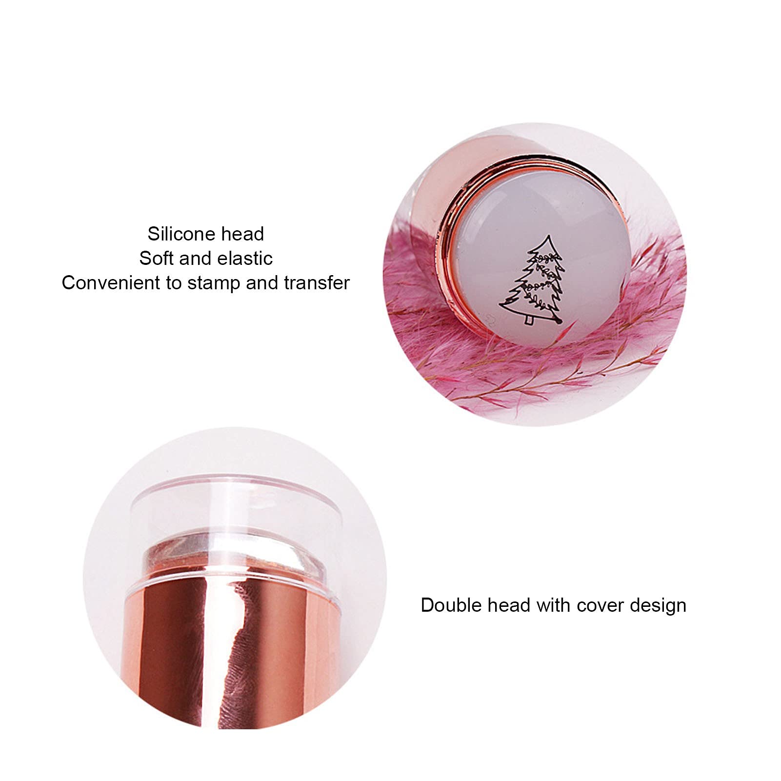 Double Head Nail Art Stamper Kit with Silicone Heads & Stamping Plates - Professional Nail Stamping Tools for Salon & Home Manicure - Perfect for DIY Nail Designs, French Tips & Creative Nail Art