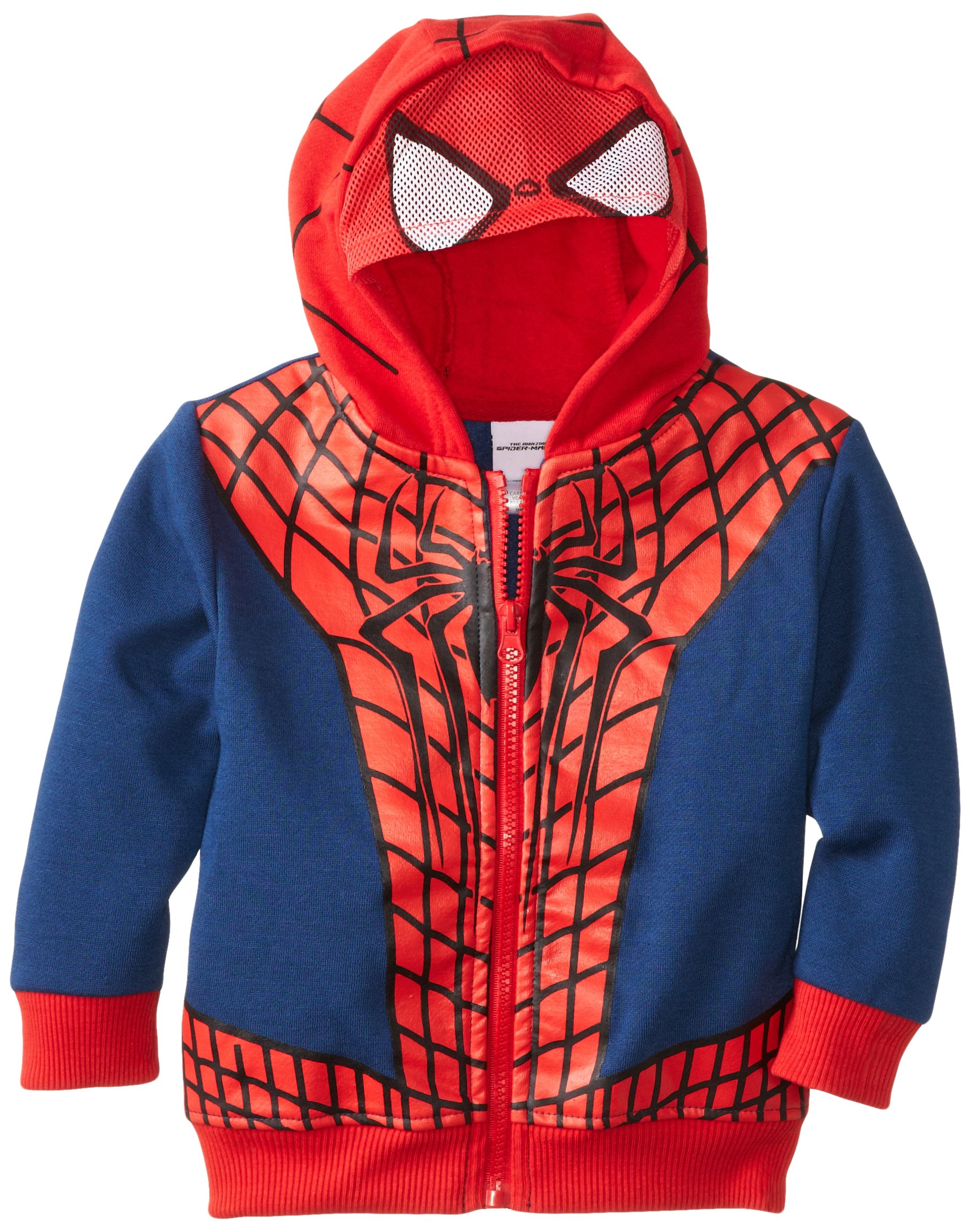 Marvel Spider-Man Fleece Hoodie with Mask for Boys - Warm & Cozy Superhero Costume for Halloween, Cosplay & Winter Outfits