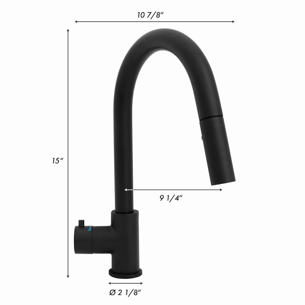 ZLINE Gemini Touchless Kitchen Faucet in Matte Black - Sensor Activated Pull-Down Sprayer with High Arc Spout for Modern Kitchens (GEM KFS MB) | Perfect for Busy Home Cooks & Commercial Use