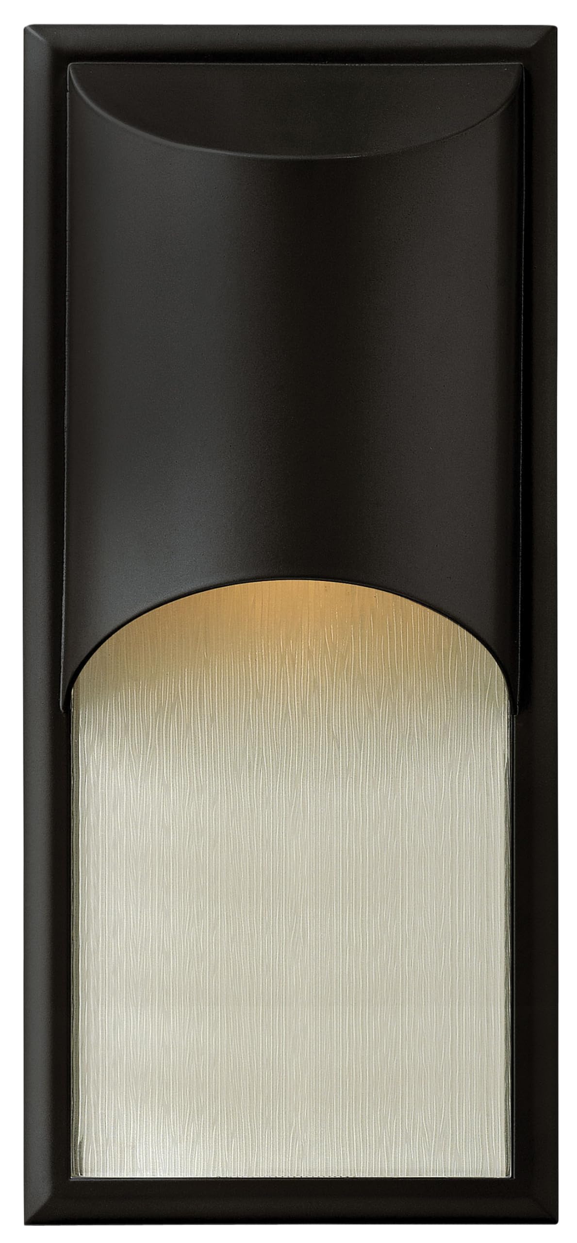 Hinkley Cascade Medium Tall Wall Mount Lantern - 1-Light Outdoor Sconce with Amber Etched Organic Rain Glass, Dark Sky Compliant, Satin Black Aluminum Finish - Perfect for Porch, Patio, and Entryway Lighting