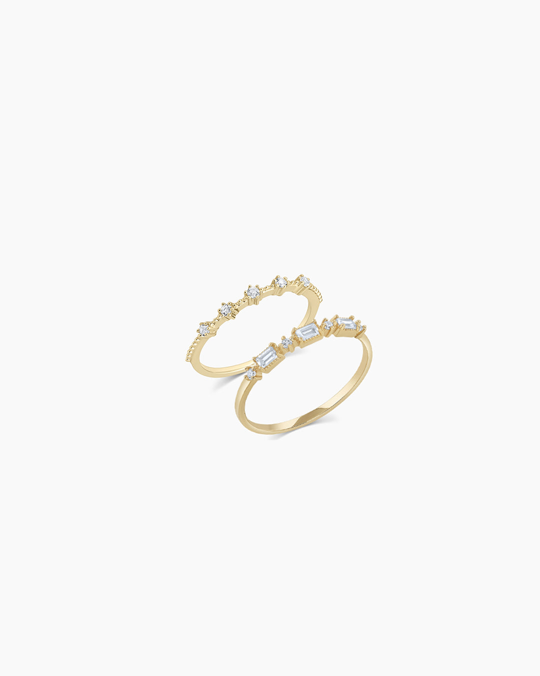 Exquisite Diamond & White Topaz Ring Set for Women - 14K Gold Plated Wedding, Engagement & Anniversary Jewelry Gift - Perfect for Bridal, Party & Special Occasions