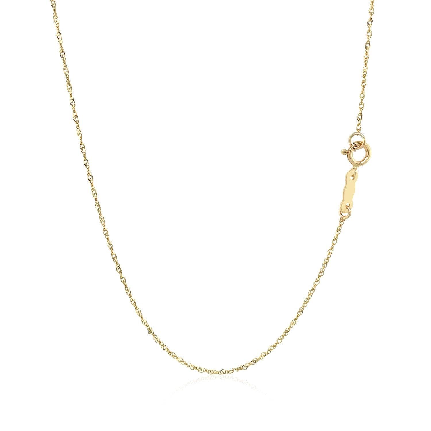 14K Yellow Gold Singapore Chain Necklace 0.8mm - Dainty & Elegant Jewelry for Women, Perfect for Everyday Wear, Gifts & Special Occasions