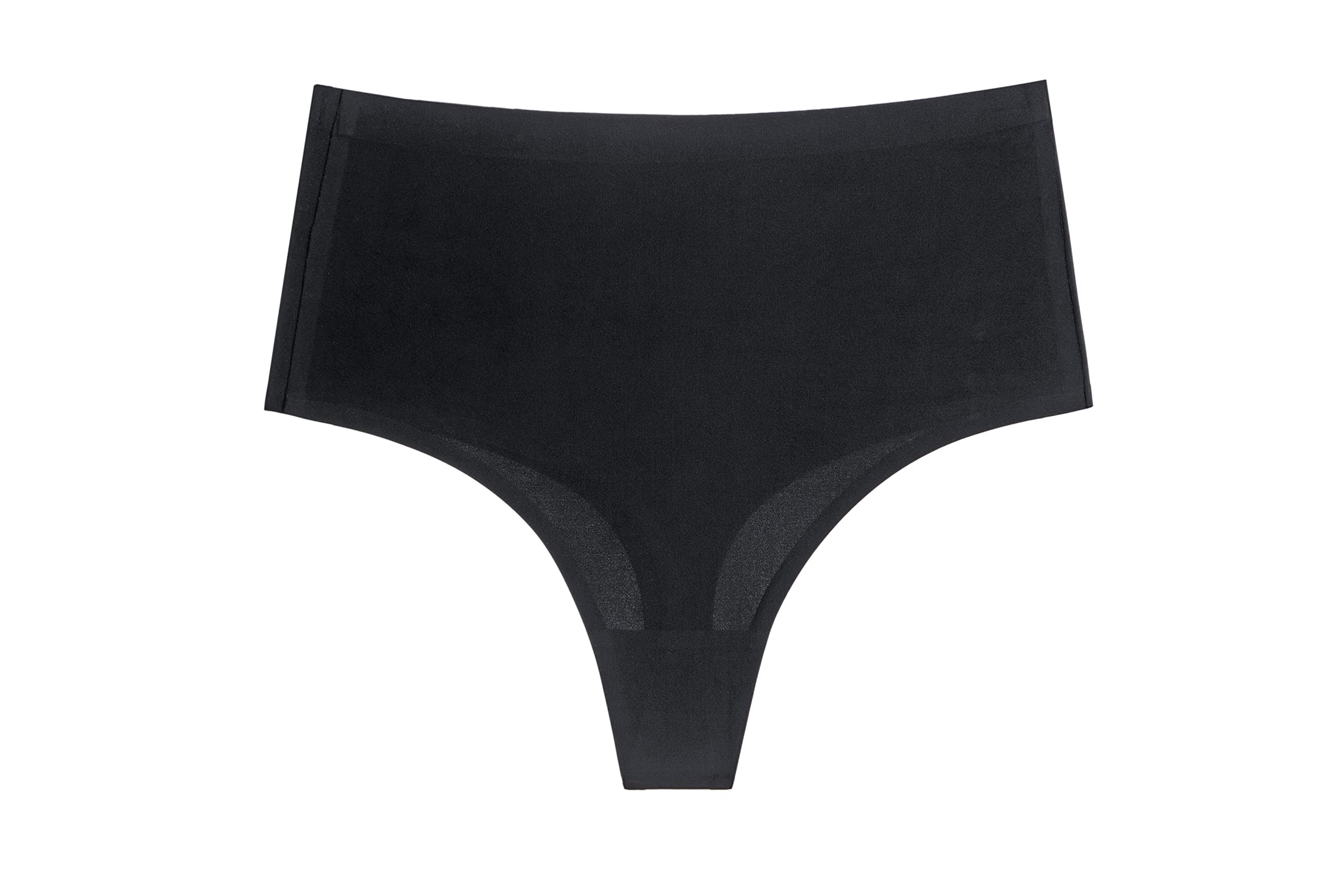 Seamless High Waisted Thong Underwear for Women - No Show Panties 4 Pack - Comfortable Invisible Underwear for Everyday Wear, Yoga & Workout