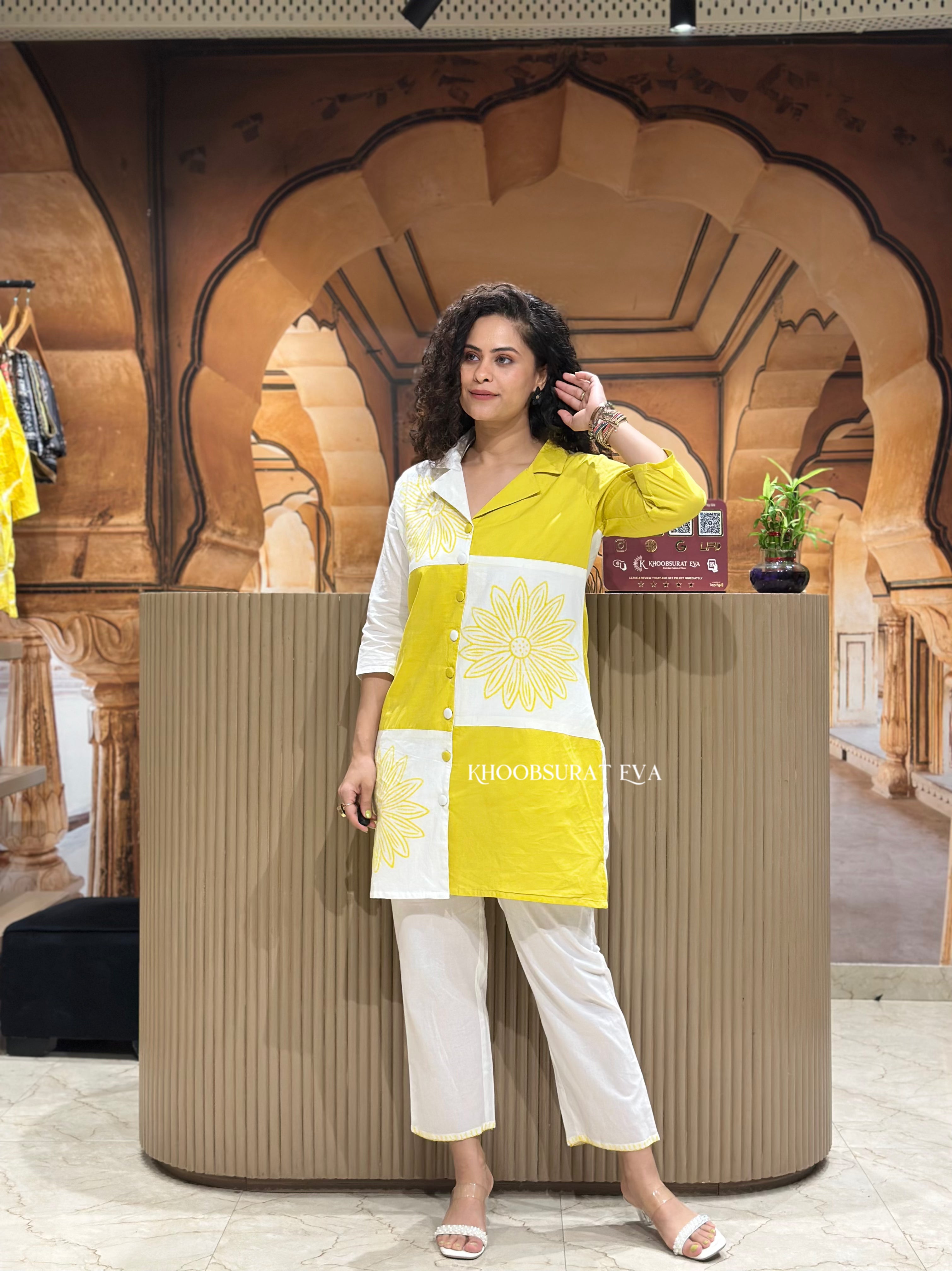 Stylish Yellow Coords Set for Women | Trendy Queenly Me Outfit | Perfect for Casual Wear, Summer Outfits & Street Fashion