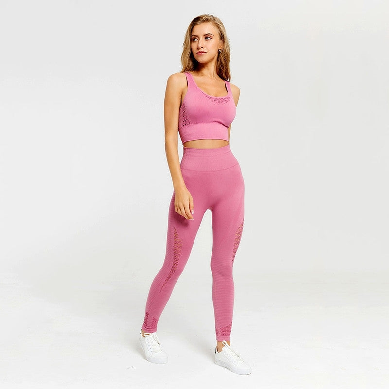 Women's Floral Print Yoga Pants & Top Set - High Waisted Sweat-Wicking Workout Leggings for Running, Gym & Lounge Wear