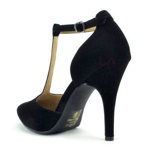 Stylish Black T-Strap High Heels for Women - Elegant Party & Evening Shoes for Weddings, Prom, and Special Occasions