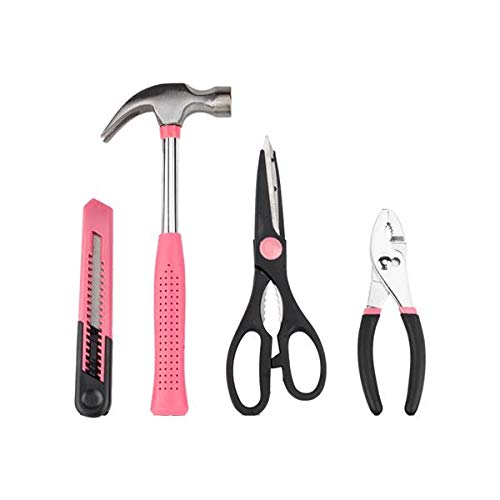 39-Piece Pink Tool Kit - Complete Home Repair & DIY Hand Tool Set for Women, Perfect for Household Fixes, Crafting, and Small Projects