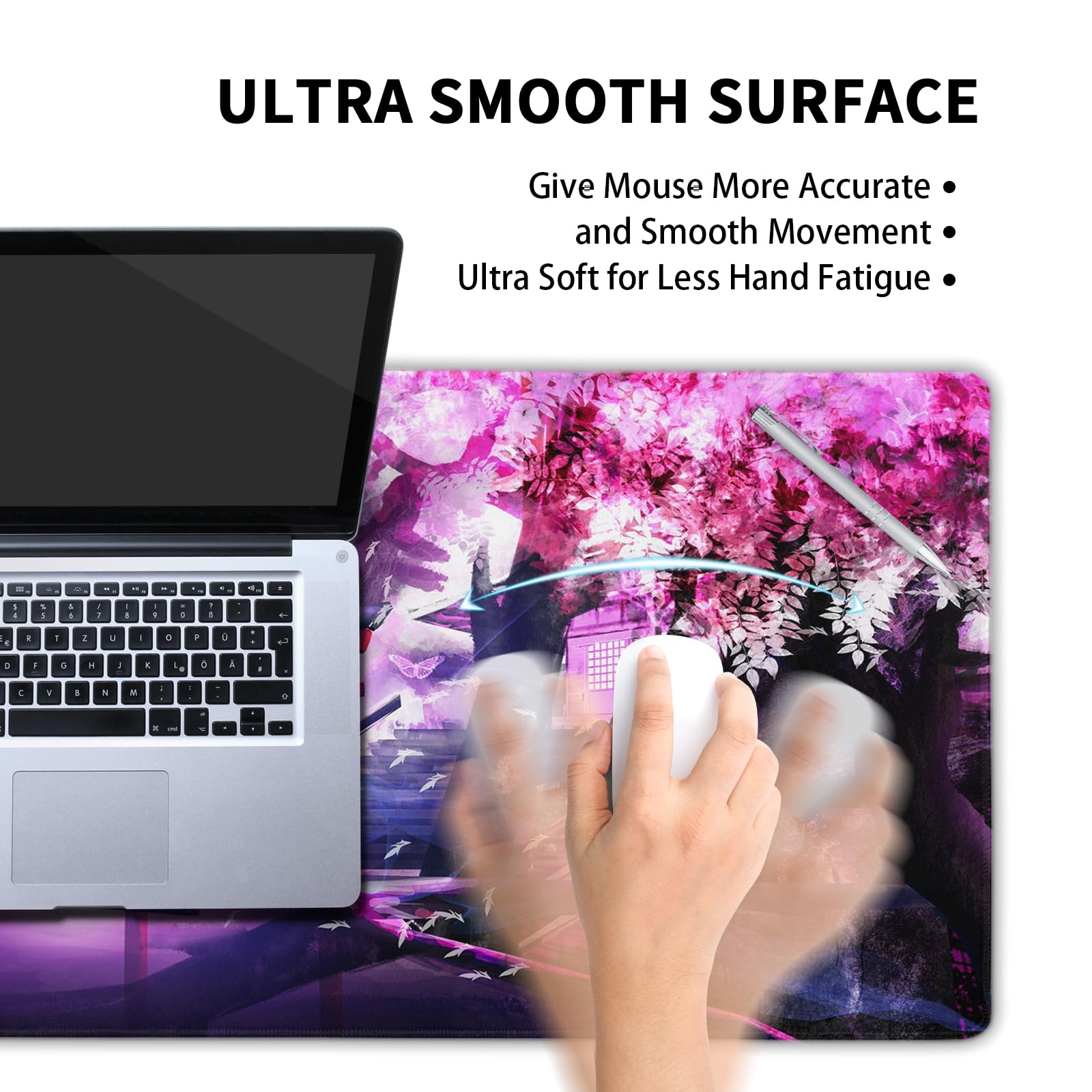 Cherry Blossom Gaming Mouse Pad - Large Non-Slip Desk Mat for PC & Office Use