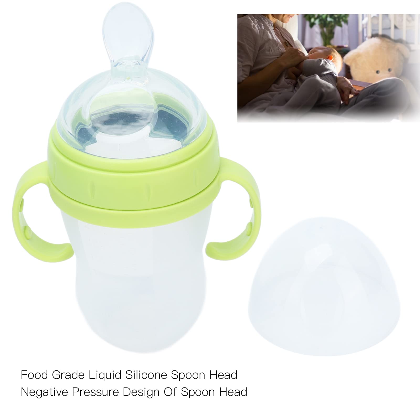 Baby Food Feeder Silicone Self-Feeding Spoon - Squeeze Bottle for Infants & Toddlers | BPA-Free, Easy-Grip Design | Perfect for Purees, Yogurt & Baby-Led Weaning at Home or On-the-Go
