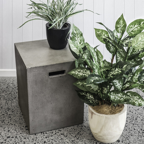 Durable Concrete Outdoor Side Table - Weather-Resistant Patio Furniture for Garden, Poolside & Backyard Decor
