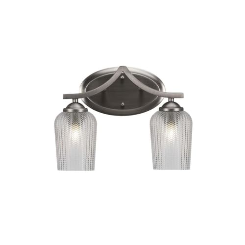 Zilo 2-Light Modern Vanity Light Fixture in Graphite Finish (552-GP-4250) - Perfect for Bathroom Mirror Lighting & Dressing Room Illumination
