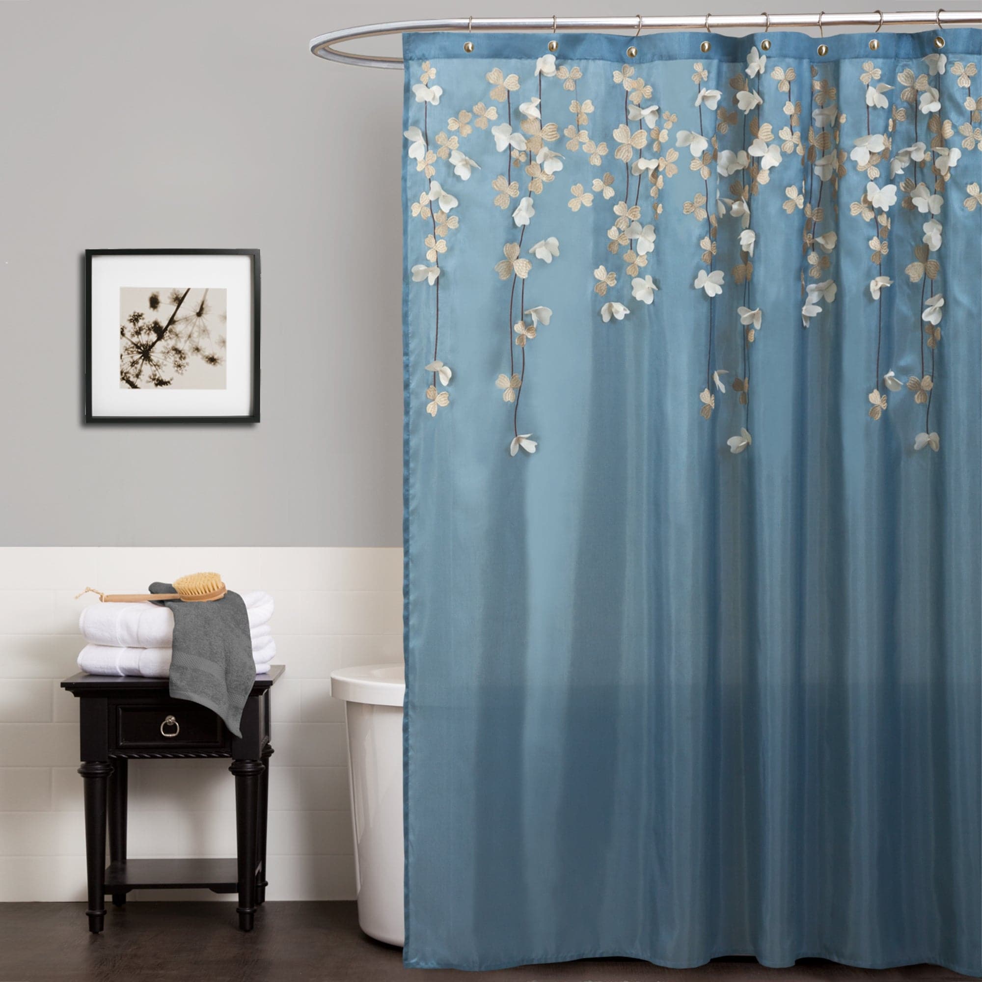 Flower Drops Waterproof Shower Curtain - Elegant Floral Bathroom Decor for Modern Homes | Perfect for Bathroom Renovations & Spa-Like Showers