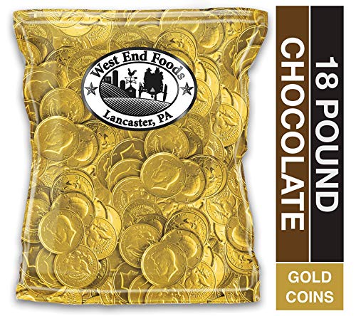 Bulk Milk Chocolate Gold Coins Candy - 18lb Pack (18 Pounds) - Party Favors, Birthday Gifts, Halloween Treats, Christmas Stocking Stuffers & Holiday Celebrations