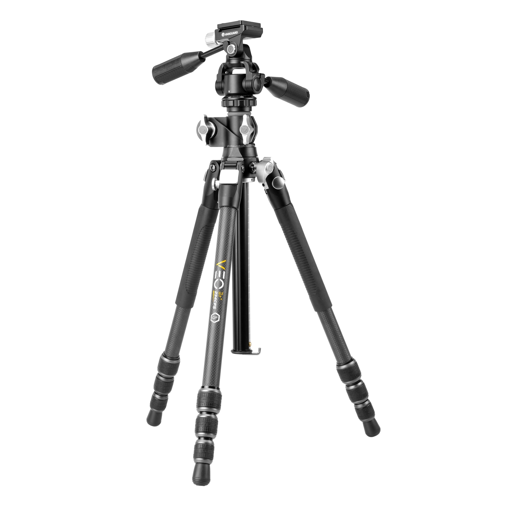VEO 3T+ 234CPS Multi-Angle Carbon Fiber Travel Tripod with Pan Head - Lightweight Compact Camera Stand for Photography, Vlogging & Outdoor Adventures