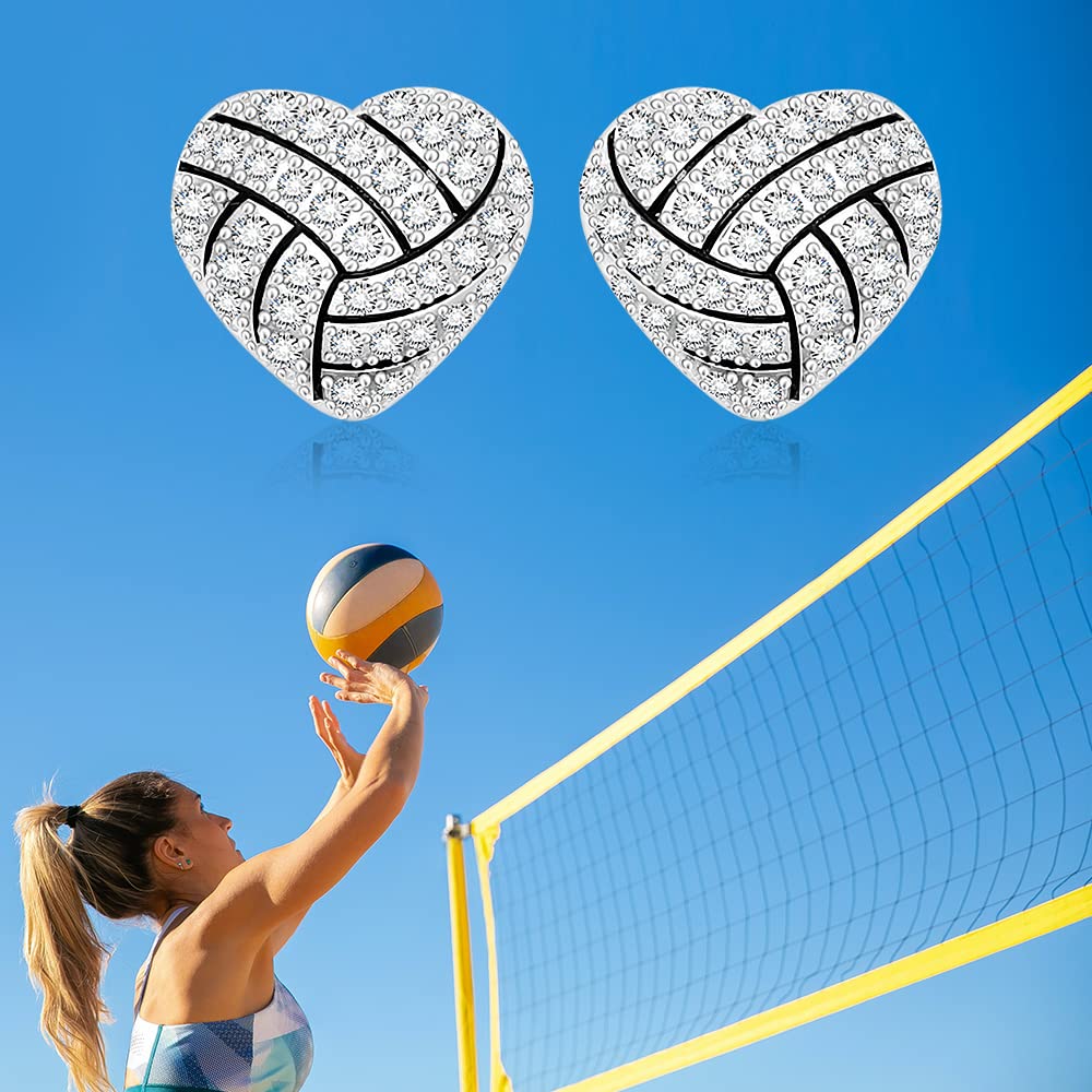 Baseball & Volleyball Stud Earrings for Women - Sterling Silver Panda, Horse, Cardinal & Frog Jewelry - Perfect Gift for Softball Fans & Sports Lovers - Great for Game Days, Parties & Casual Wear