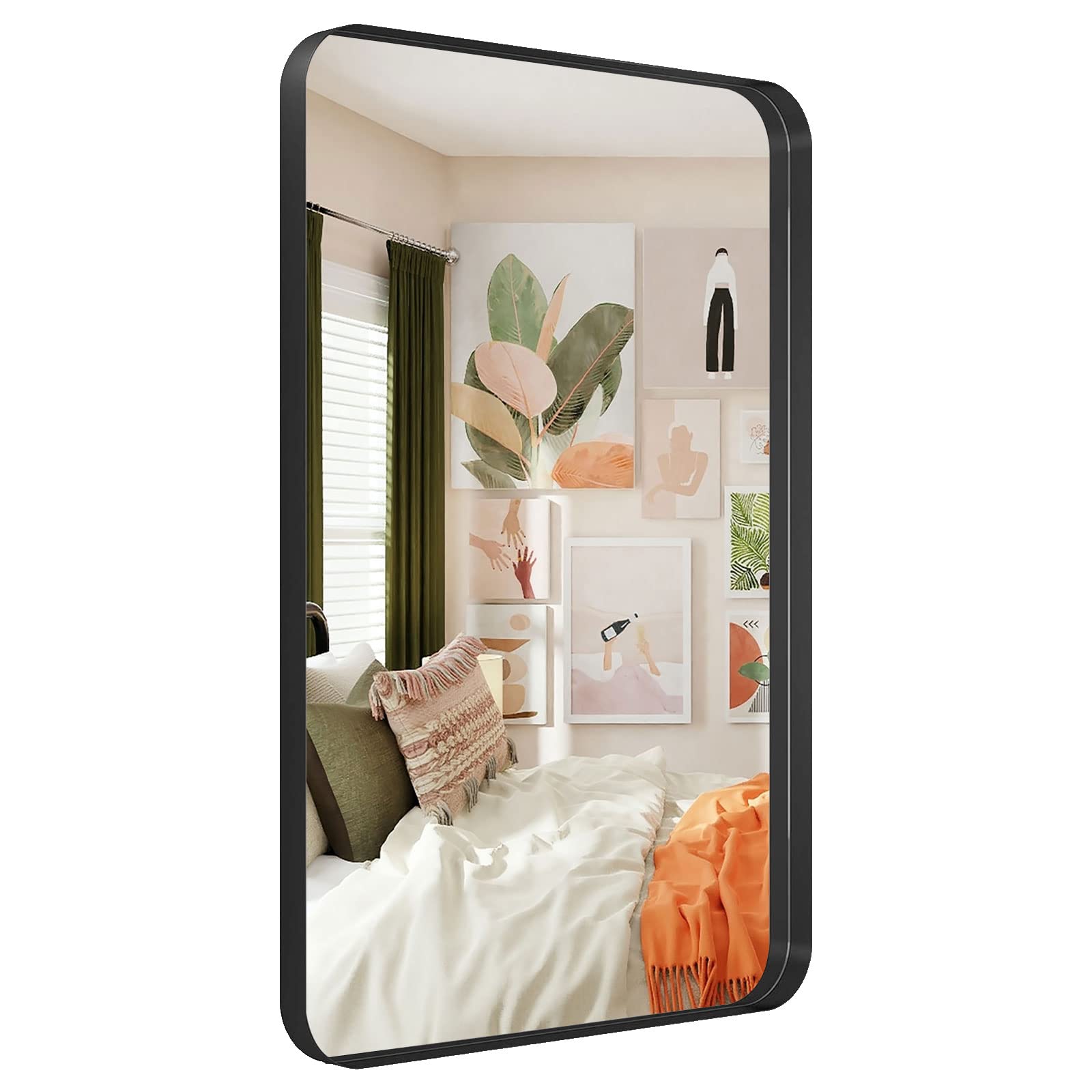 Black Metal Framed Bathroom Mirror 22