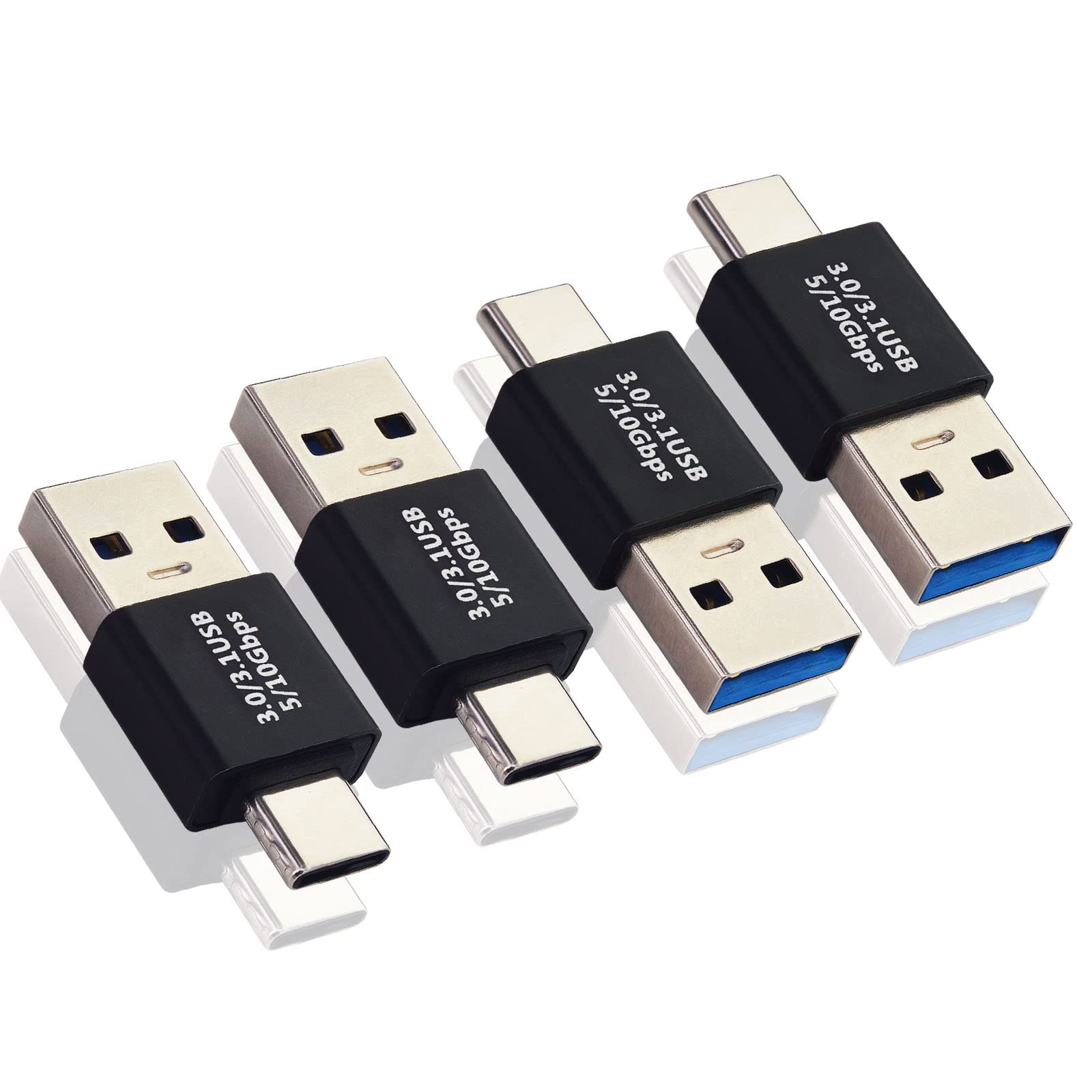 USB C to USB Adapter (4 Pack) - USB Type C Male to USB A Male Converter for Fast Charging & Data Sync - Compatible with Phones, Laptops, Tablets & More