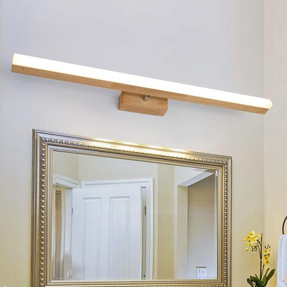 LED Vanity Light - Wood Mirror Lamp for Bathroom, Living Room & Makeup Area - Wall Mount Cabinet Lighting in 3 Sizes - Perfect for Dressing Table, Spa Decor & Home Vanity Setup