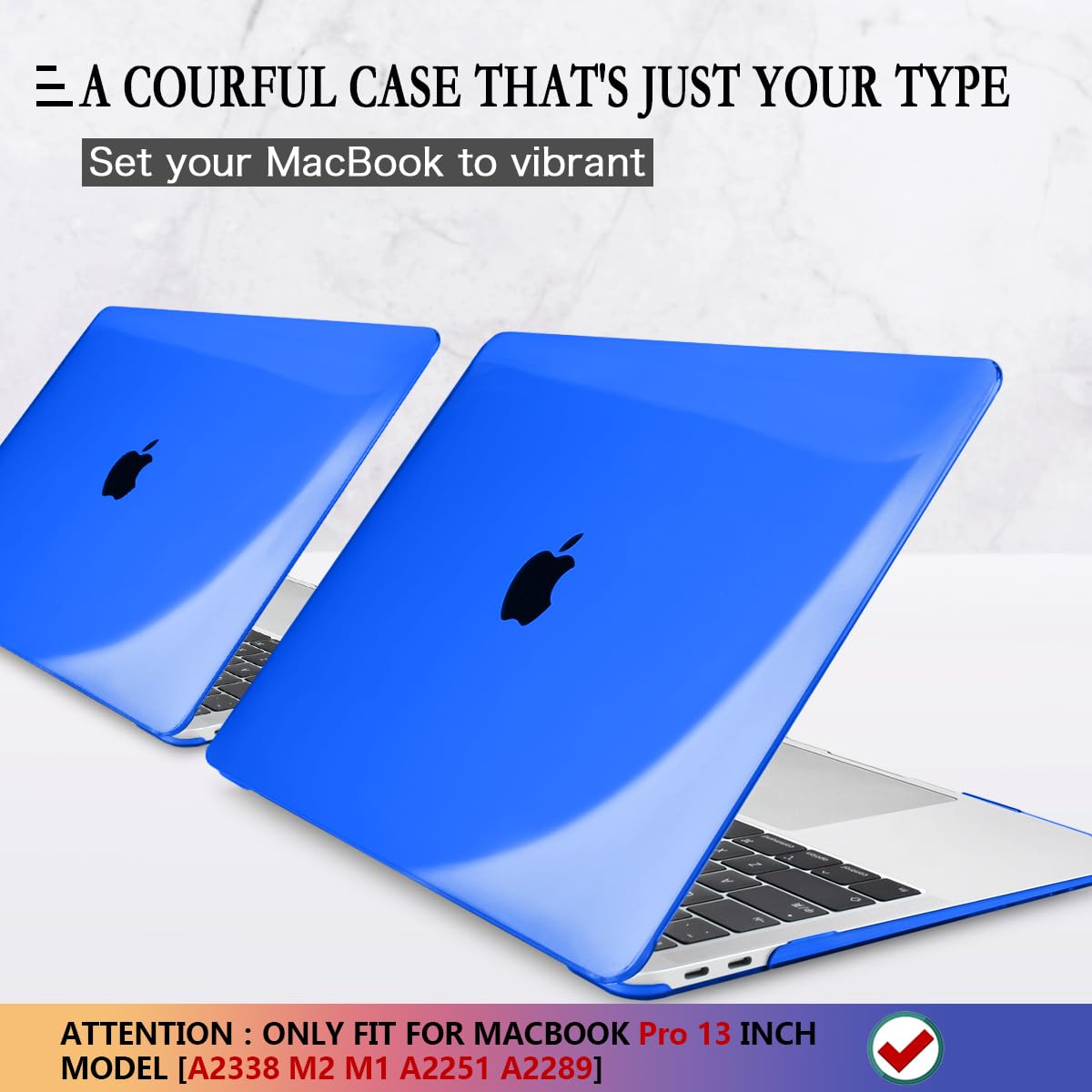CISSOOK Blue Hard Shell Case for MacBook Pro 13 Inch (2020-2023 Models A2338 M2/M1 A2251 A2289) with Keyboard Cover & Touch Bar Protection | Durable Protective Cover for Work, Travel & School
