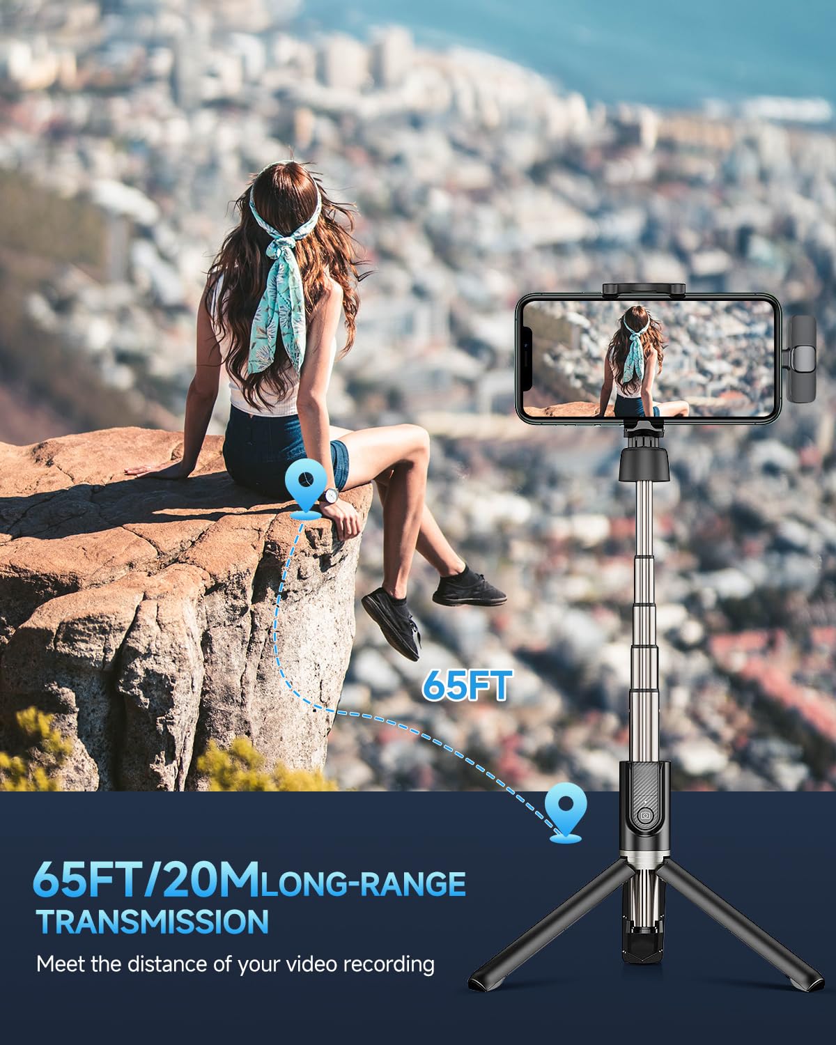 Professional Wireless Lavalier Microphone for iPhone 15 & Android USB-C - Omnidirectional Clip-on Mic for Podcast, YouTube, Vlogging - Perfect for Interviews, Live Streaming & Video Recording