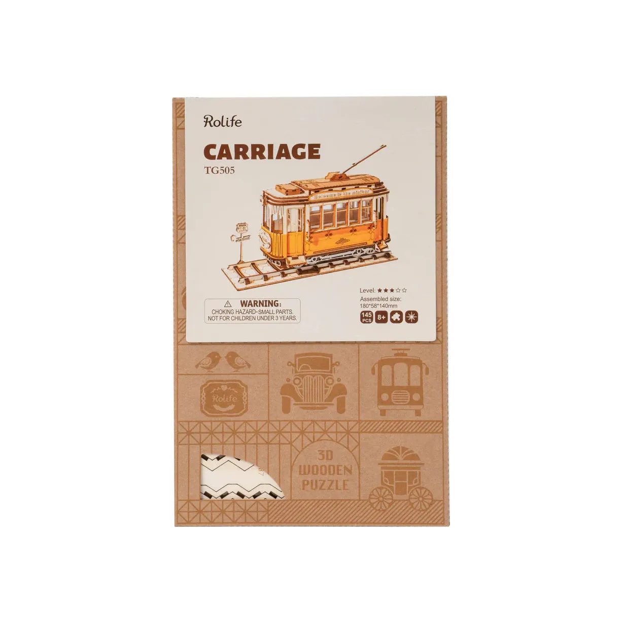 3D Wooden Puzzle Tramcar - DIY Model Kit for Adults & Teens - Creative Brain Teaser & Home Decor - Perfect for Stress Relief & Family Bonding Activities