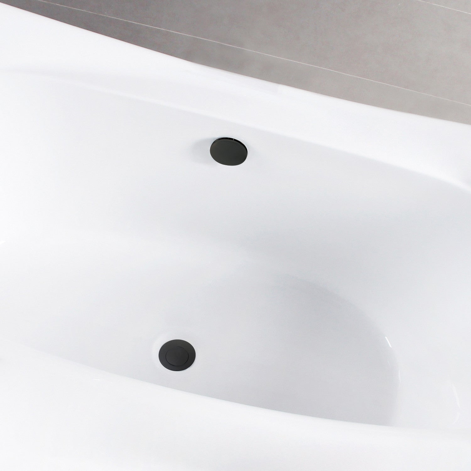 Aqua Eden 66 Inch Acrylic Freestanding Bathtub - Rectangular Double Ended Soaking Tub with Overflow Drain - Glossy White Matte Black - Luxury Bathroom Upgrade for Spa-Like Relaxation at Home