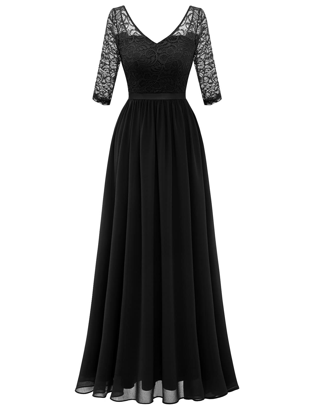 Elegant Long Sleeve Bridesmaid Dress for Women - Formal Evening Gown for Wedding Party, Prom, and Special Occasions